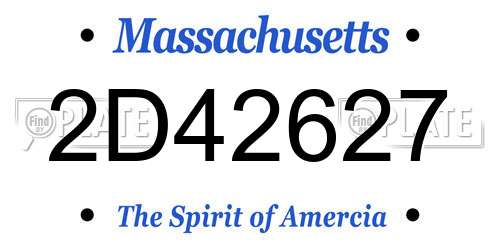 2D42627 Massachusetts License Plate