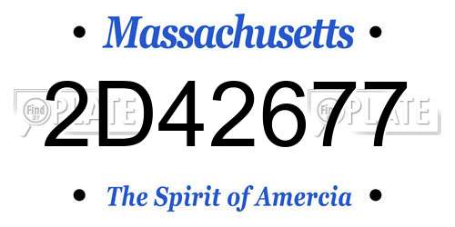 2D42677 Massachusetts License Plate