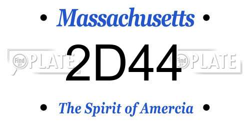 2D44 Massachusetts License Plate