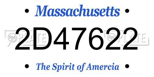 2D47622 Massachusetts License Plate