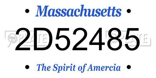 2D52485 Massachusetts License Plate