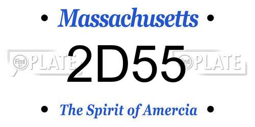 2D55 Massachusetts License Plate