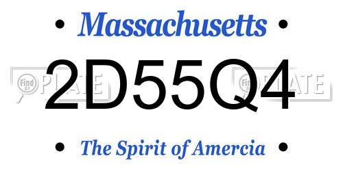 2D55Q4 Massachusetts License Plate