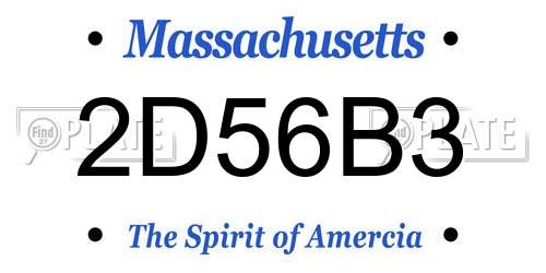 2D56B3 Massachusetts License Plate