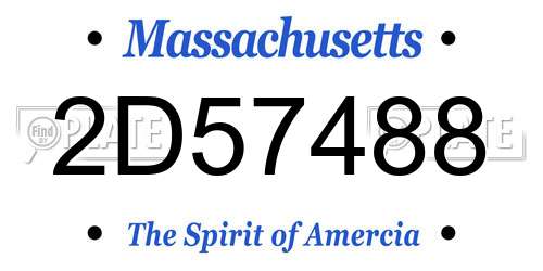 2D57488 Massachusetts License Plate