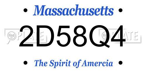 2D58Q4 Massachusetts License Plate