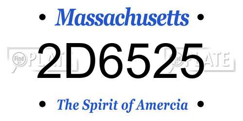 2D6525 Massachusetts License Plate