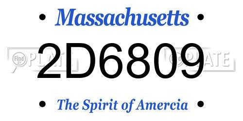 2D6809 Massachusetts License Plate