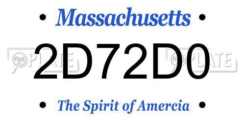 2D72D0 Massachusetts License Plate