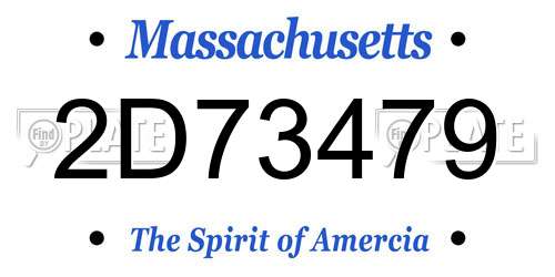 2D73479 Massachusetts License Plate
