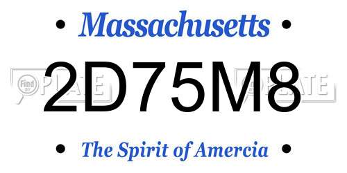 2D75M8 Massachusetts License Plate