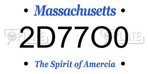 2D77O0 Massachusetts License Plate