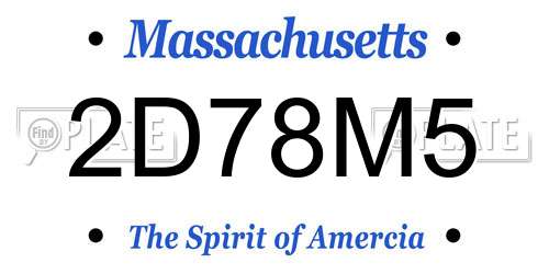 2D78M5 Massachusetts License Plate