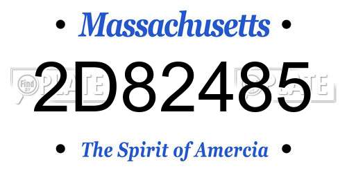 2D82485 Massachusetts License Plate