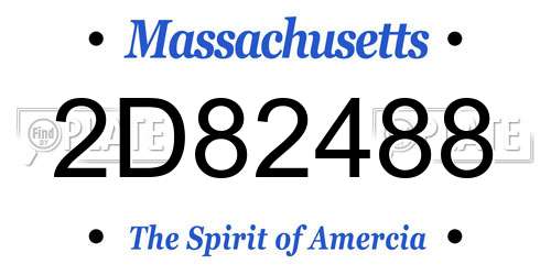 2D82488 Massachusetts License Plate
