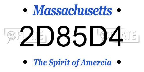 2D85D4 Massachusetts License Plate