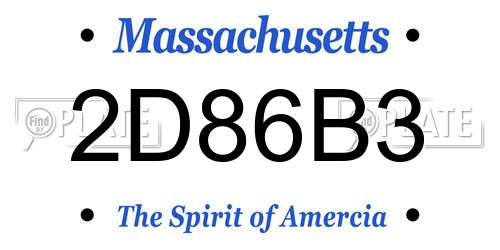 2D86B3 Massachusetts License Plate