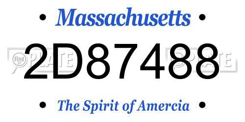 2D87488 Massachusetts License Plate
