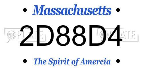 2D88D4 Massachusetts License Plate