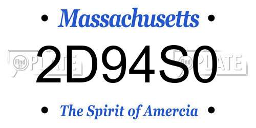 2D94S0 Massachusetts License Plate