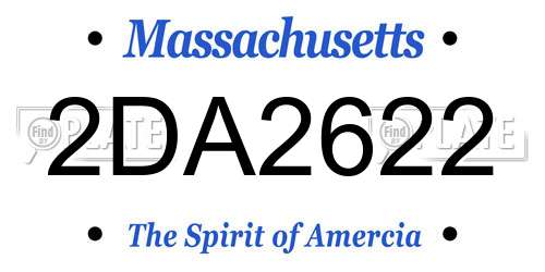 2DA2622 Massachusetts License Plate