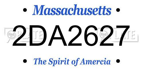 2DA2627 Massachusetts License Plate