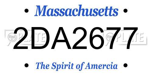 2DA2677 Massachusetts License Plate