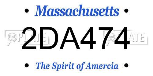 2DA474 Massachusetts License Plate