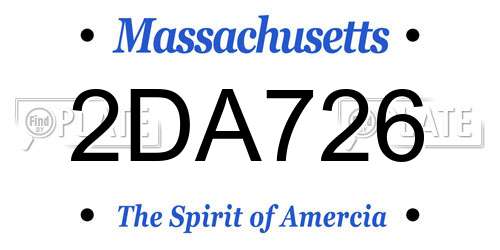 2DA726 Massachusetts License Plate