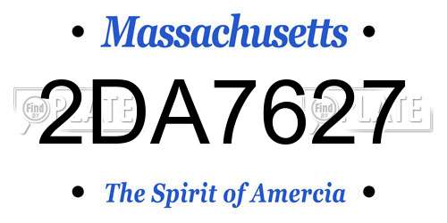 2DA7627 Massachusetts License Plate