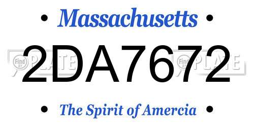 2DA7672 Massachusetts License Plate