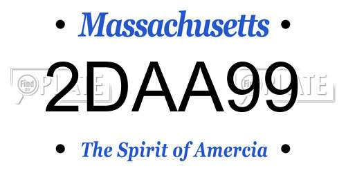 2DAA99 Massachusetts License Plate