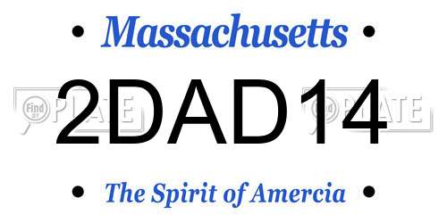 2DAD14 Massachusetts License Plate