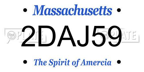 2DAJ59 Massachusetts License Plate