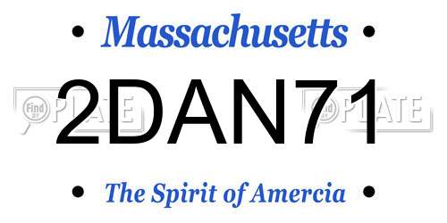 2DAN71 Massachusetts License Plate