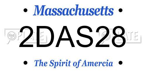 2DAS28 Massachusetts License Plate