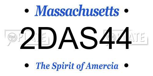 2DAS44 Massachusetts License Plate