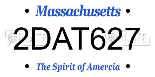 2DAT627 Massachusetts License Plate