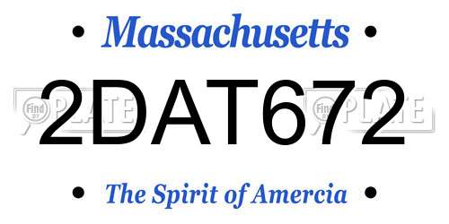 2DAT672 Massachusetts License Plate