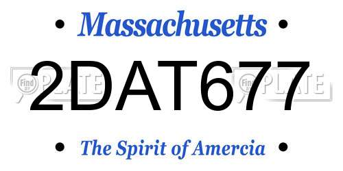 2DAT677 Massachusetts License Plate