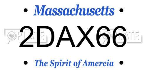 2DAX66 Massachusetts License Plate