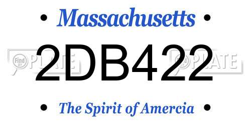2DB422 Massachusetts License Plate