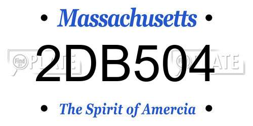 2DB504 Massachusetts License Plate