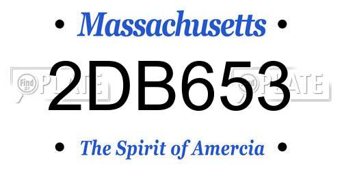 2DB653 Massachusetts License Plate