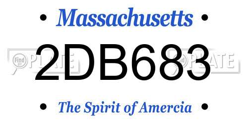 2DB683 Massachusetts License Plate