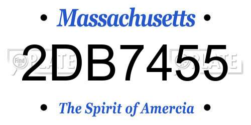 2DB7455 Massachusetts License Plate