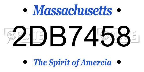 2DB7458 Massachusetts License Plate