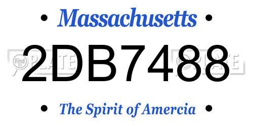 2DB7488 Massachusetts License Plate