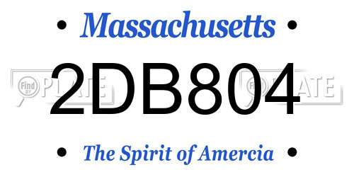 2DB804 Massachusetts License Plate
