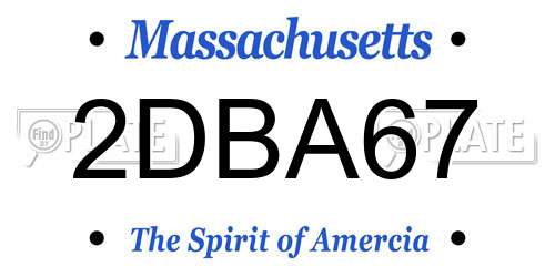 2DBA67 Massachusetts License Plate